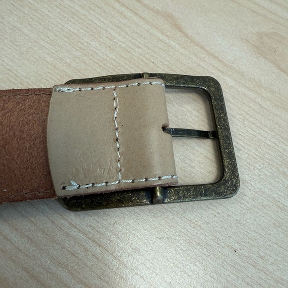 Bed Stu NWT size 38 it’s unisex Tan Leather Belt with Brass Buckle - Picture 9 of 14